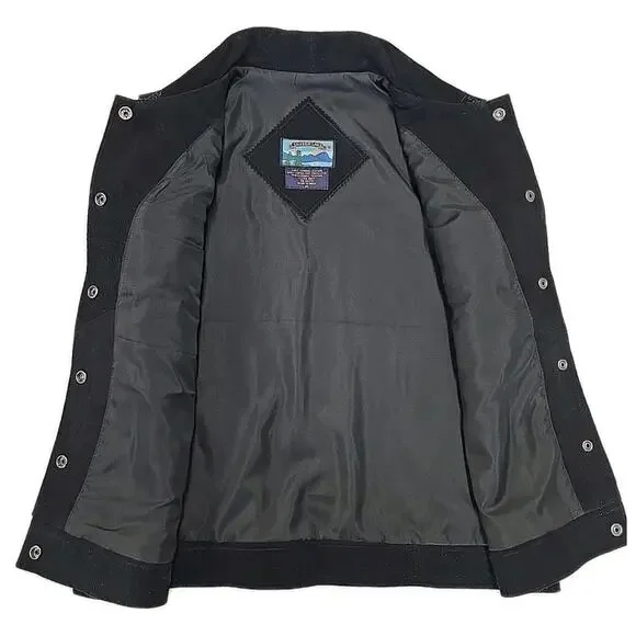 Vintage Shaver Lake Black Suede Embroidered Western Vest Medium Boho Whimsigoth - Picture 3 of 8